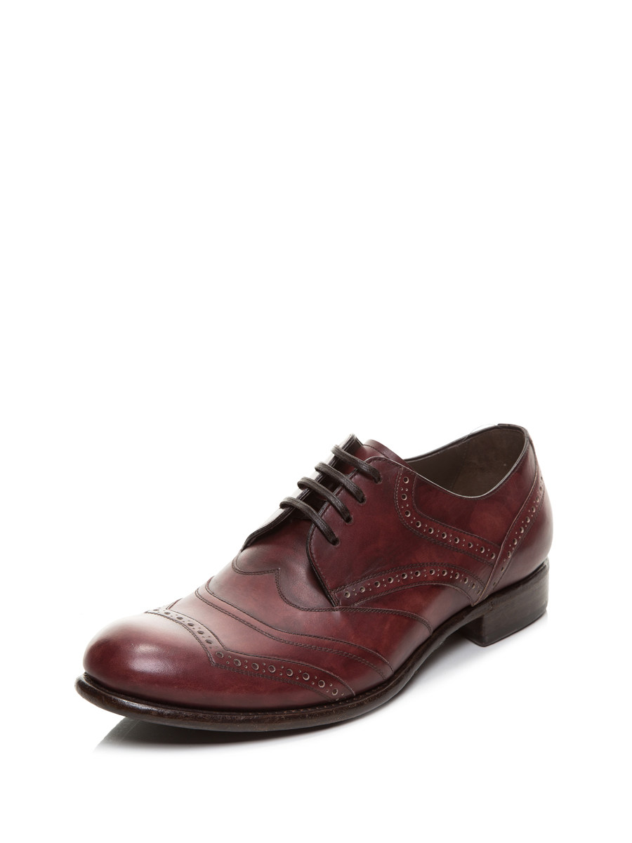 Dolce&Gabbana 酒红色微醺休闲德比鞋