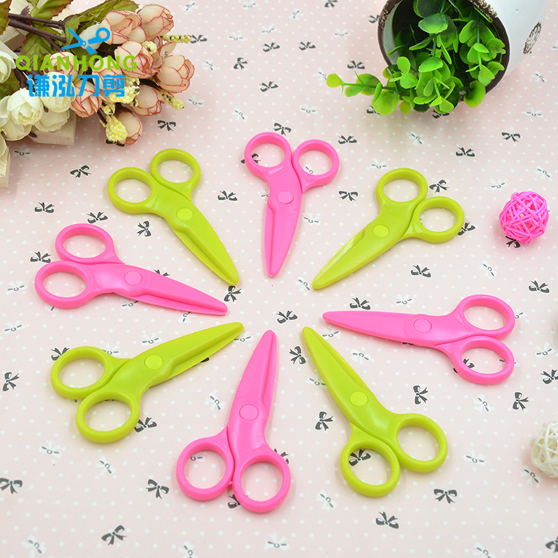 Kindergarten Children Safety Scissors Quality Toy Cut without injury Hand plastic Handmade DIY lace cut manufacturer straight for-Taobao