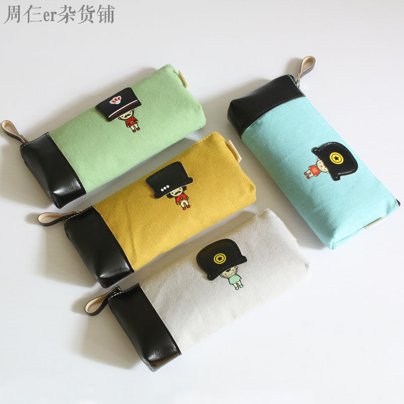 Cute cartoon pen bag Meng Yinglun soldiers stationery collection bag students use pen bag Japan-ROK stationery cloth art pen bag