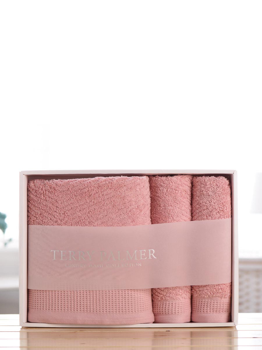 terry palmer|粉色VLINE断档蜂窝埃及棉礼盒 （1浴2面）
