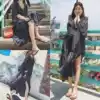 Thin bohemian long skirt Beach skirt Seaside vacation skirt Beach skirt Thai tourist vacation skirt Japanese and Korean women