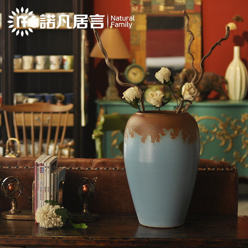 Large vase suit glaze up modern European sitting room decoration to the hotel villa furnishing articles dried flowers flower arrangement