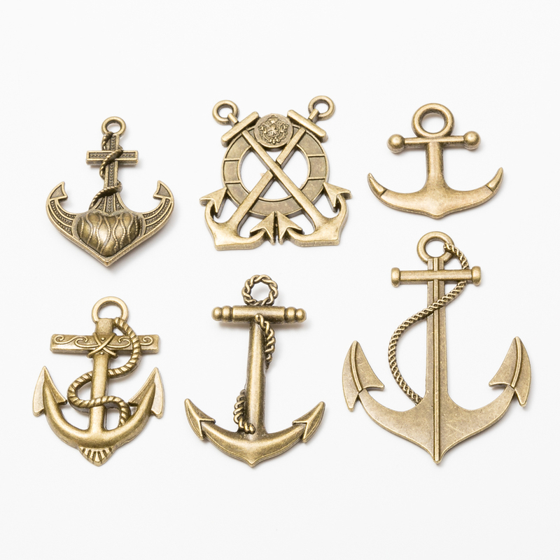 DIY Retro Alloy Jewelry Accessories Ancient Bronze Anchor Connector Pendant 2774-2780