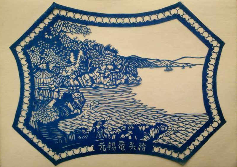 Folklore objects Cut paper Wuxi Tau Zhu Wuxi ten thousand Wave Bridge Scenery Cut paper