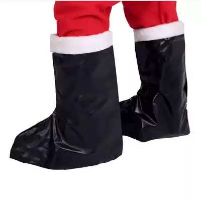 Qiqifang Christmas Day Decoration Christmas Old Men's Boots Christmas Dress Up Boots Shoes Adult Children Men and Women Black