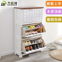 Wanyuan Hong 2017 new wooden top shoe cabinet for shoe stool simple modern European plastic finishing storage cabinet foyer