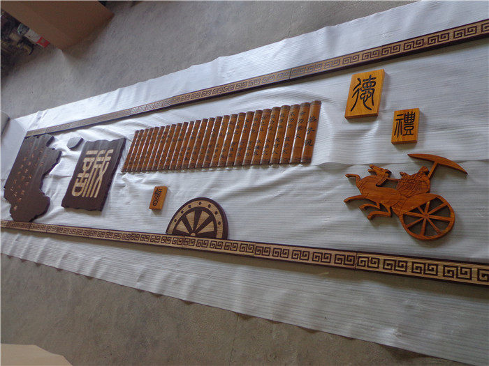 Customized giant promenade background school culture wall indoor bamboo carving decoration decoration bamboo art bamboo calligraphy