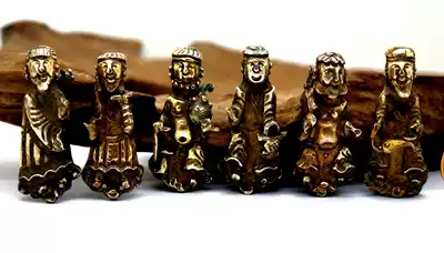 The old silver ornaments of the Qing Dynasty-the list of the gods-6 old silver characters in the Qing Dynasty (3042)