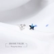 [South Lane] 925 sterling bạc tinh tế màu xanh pha lê ngũ giác flash khoan mở vòng biển xanh hình ngũ giác nhẫn đuôi ngọt ngào nhẫn đồng tiền Nhẫn