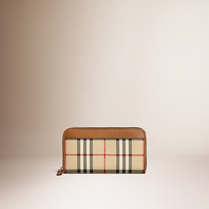 BURBERRY/博柏利Horseferry 格纹全拉链钱夹 39784291