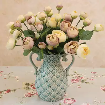 European style pastoral binaural vase American country table coffee table decoration craft Vase ornaments ceramic vase