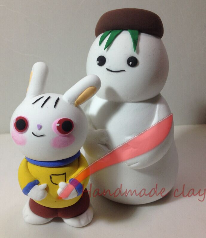 80 - post childhood memories snow kids little rabbit taught DIY ultra - light soil snowman custom scenery