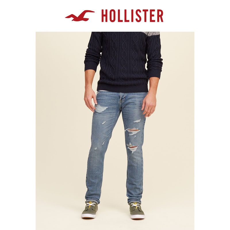 Hollister Super Skinny 牛仔裤，带有拉链门襟 男 101930