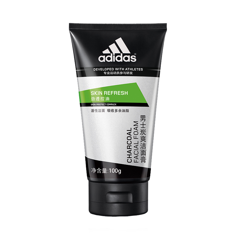 Adidas/阿迪达斯男士控油洗面奶炭爽洁面膏 清爽控油保湿正品包邮