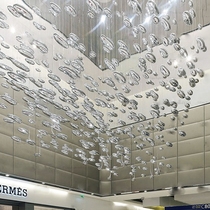 Mango lamp modern creative hanging hotel clubhouse lobby chrome glass sky art slippers shape