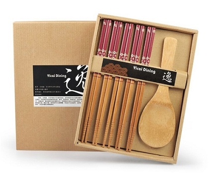 Japan-style Cutlery Suit Chopsticks Wooden Spoon Suit Hand Gift Box Insurance Bank Corporate Gift Batch Custom LOGO-Taobao