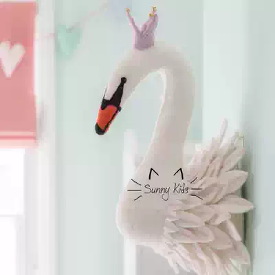 sunnykids children's room handmade custom ins swan animal pendant wall decoration non-woven doll bedroom decoration