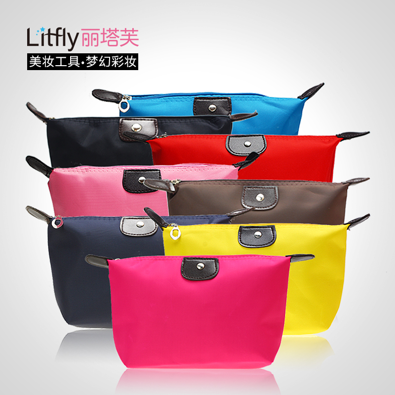 Litfly丽塔芙 水饺形可爱糖果色化妆包 收纳 洗漱旅行包手拿