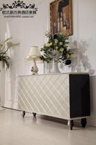 European-style entrance cabinet neoclassical simple solid wood furniture sideboard hotel cabinet ready-made modern storage cabinet shoe cabinet