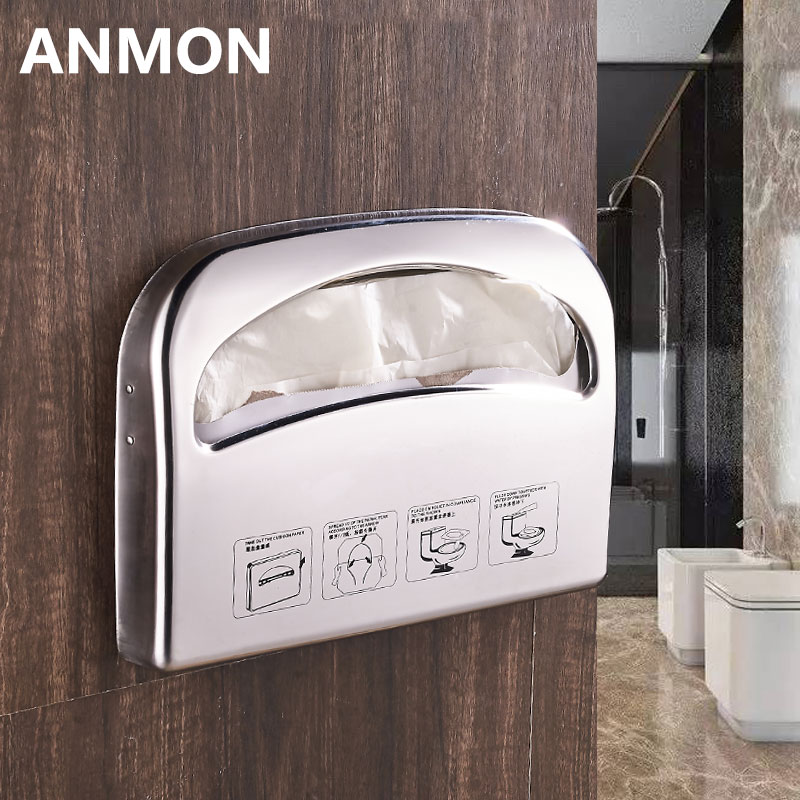 Stainless steel disposable toilet sitting toilet paper box toilet toilet cushion paper frame 1 2 fold back seat cushion paper towel box