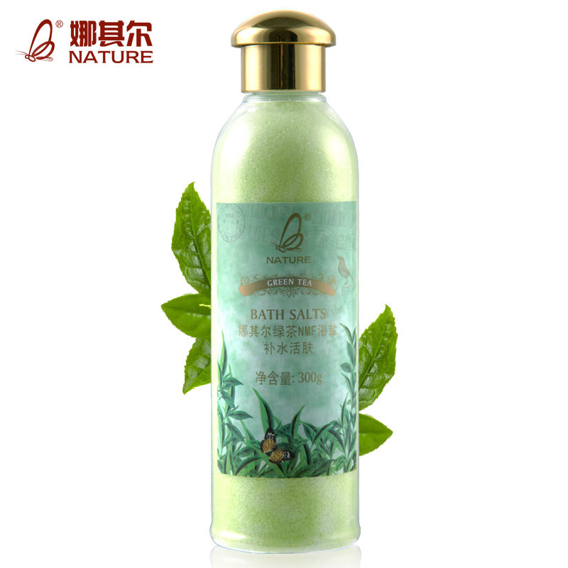 娜其尔绿茶沐浴盐300g 背部后背祛痘男女身体去鸡皮肤角质磨砂膏