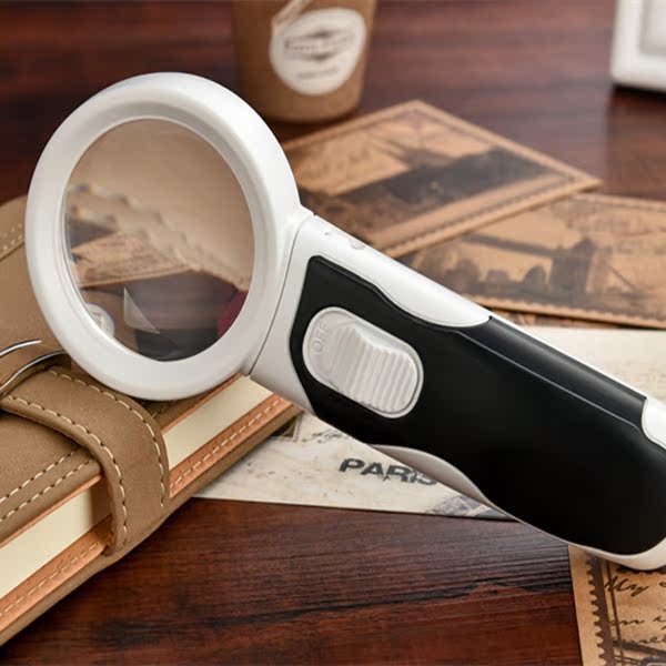 High-definition handheld 25 times with lamp 60mm Magnifier Read with LED Lamp Elderly Read Repair Jewelry Archaeology-Taobao