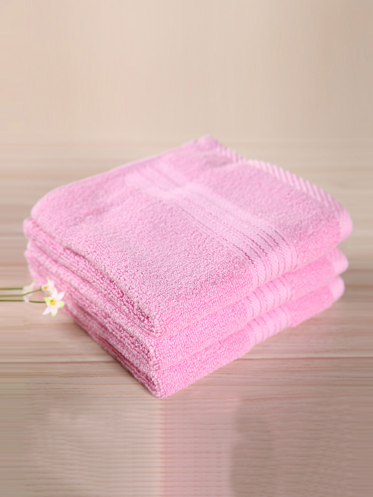 ROYAL VELVET|粉色加州阳光炫彩方巾3件装