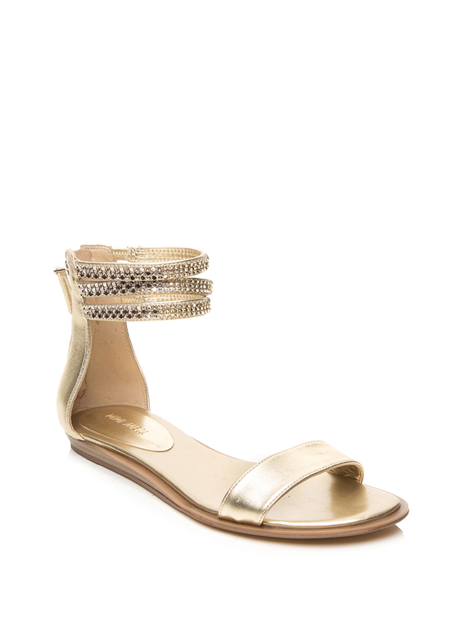 Nine West/玖熙 金色水钻饰罗马凉鞋