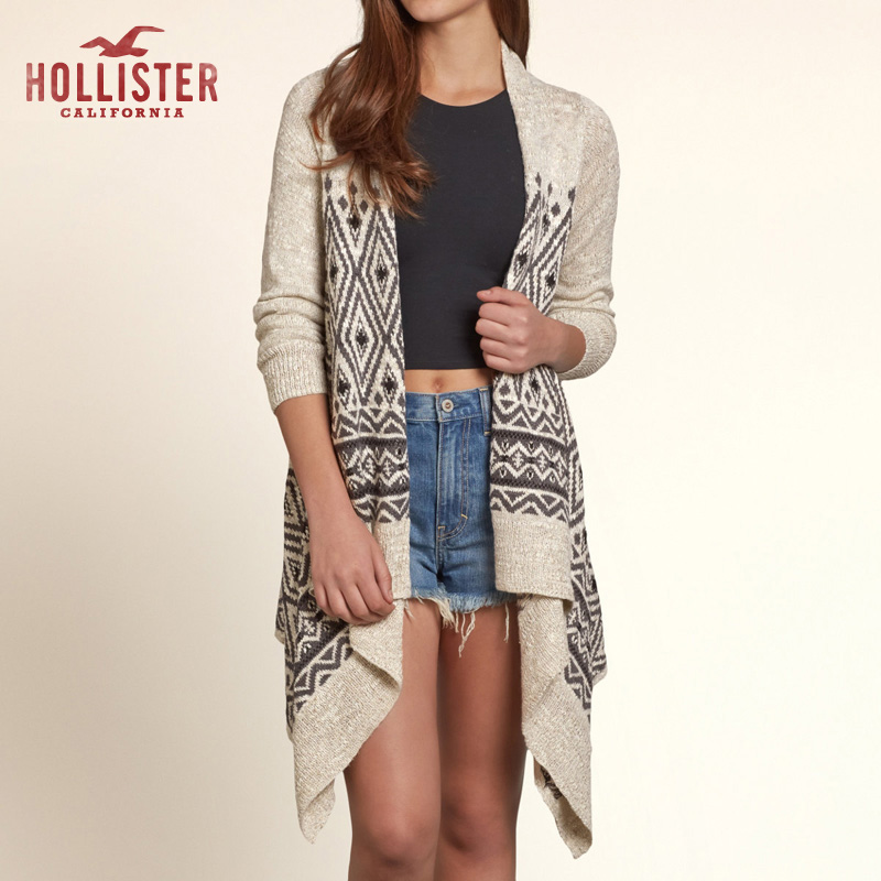 Holliater 垂坠感图案针织开衫 女 90313