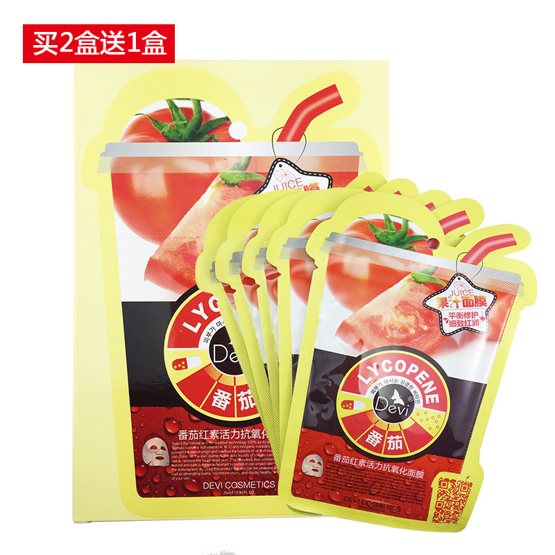 DEVI/黛妃番茄红素活力果汁面膜25ml*5片
