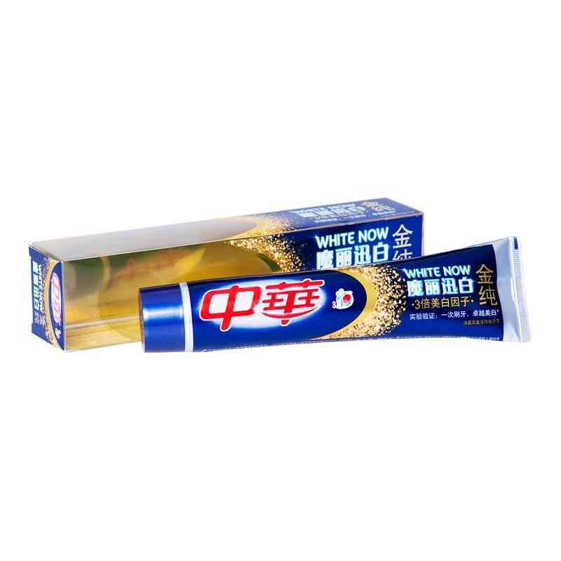 【天猫超市】中华金纯魔丽迅白冰晶双重薄荷味100g祛异味防出血