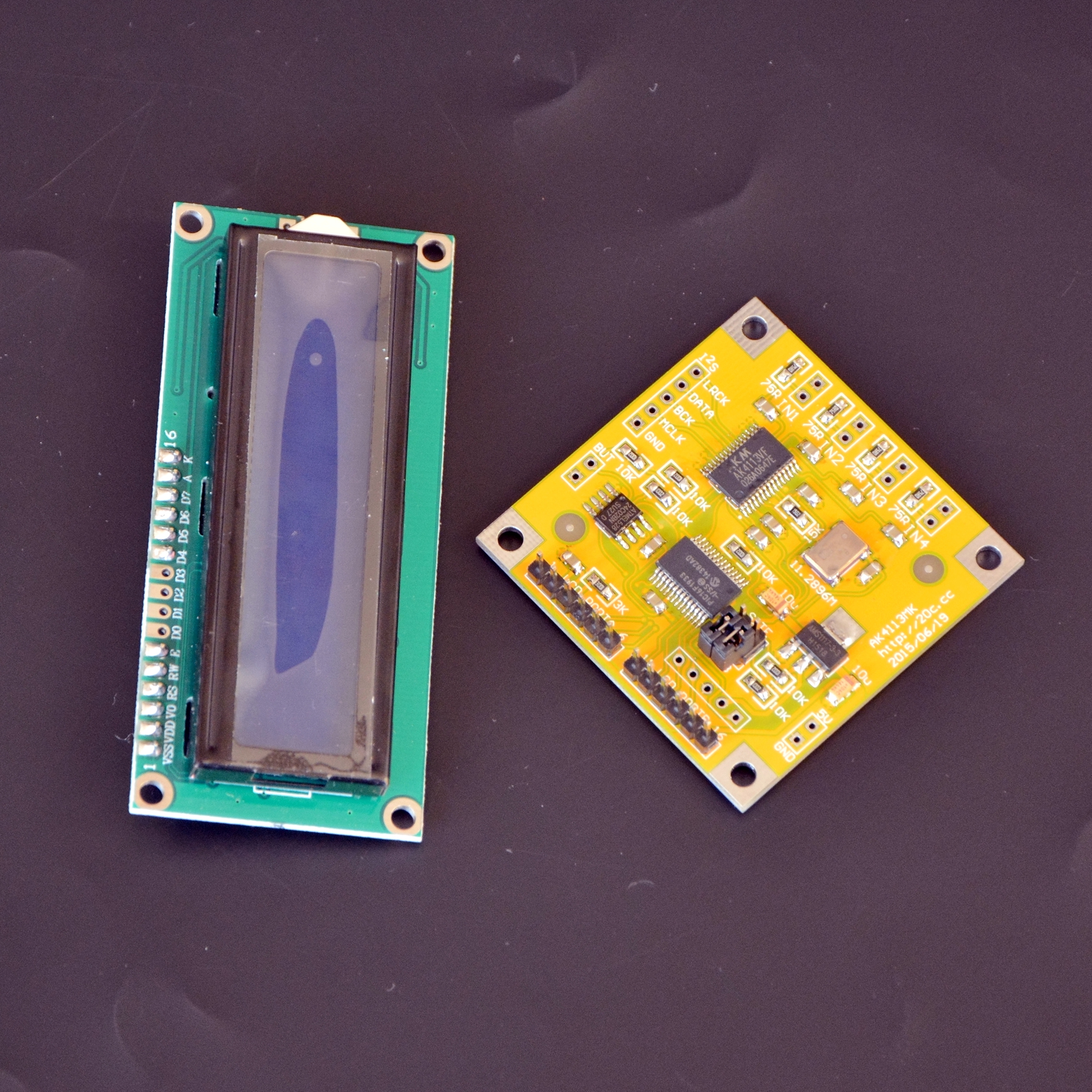 AK4113 digital receiving board SPDIF to I2S soft control LCD sampling rate indicator over WM8805