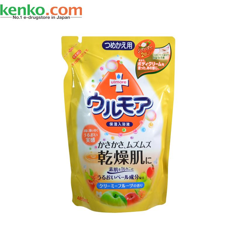 【日本直邮】阿斯ULMORE干燥肌保湿入浴液替换装480ml牛奶水果香