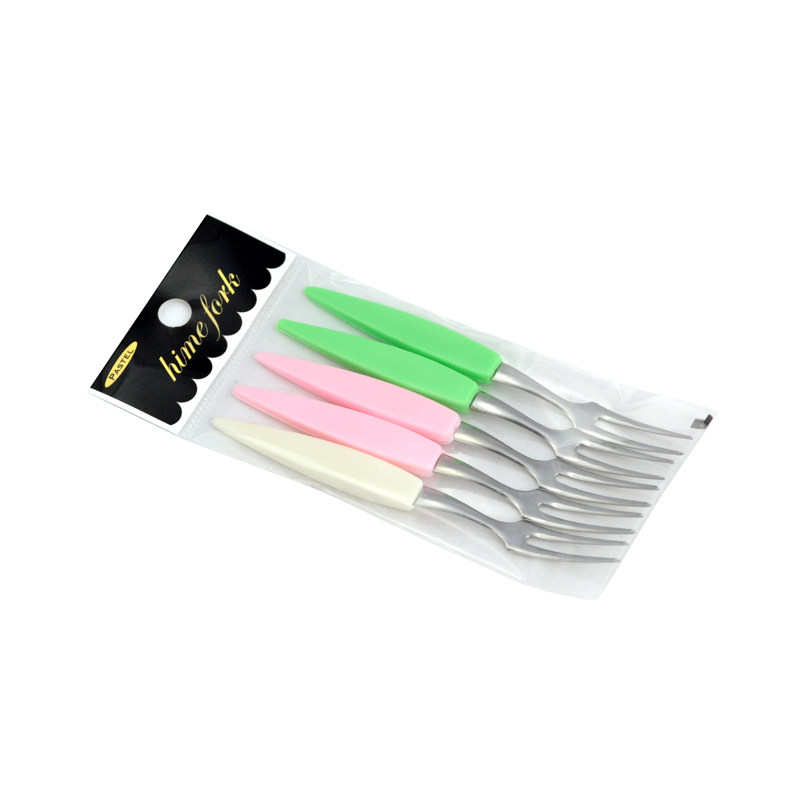 Japan imported stainless steel pastry fruit fork dessert fork small fork tableware fork 5 packs