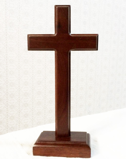 Pure wood table cross 23cm in pure wood