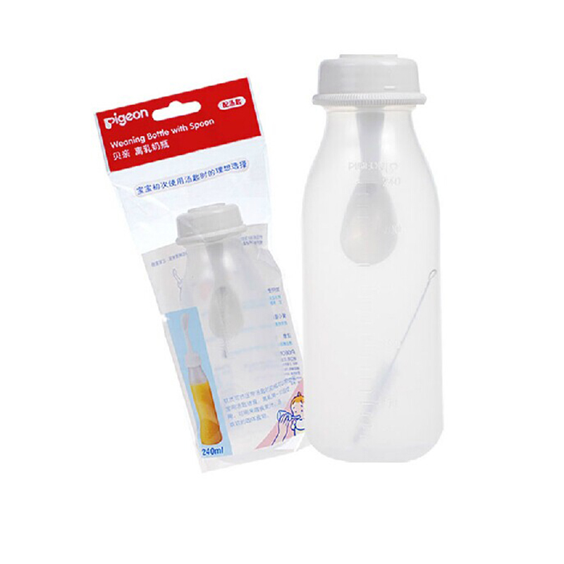 贝亲离乳奶瓶（配汤匙）PP材质/带勺米糊瓶240ml DA63