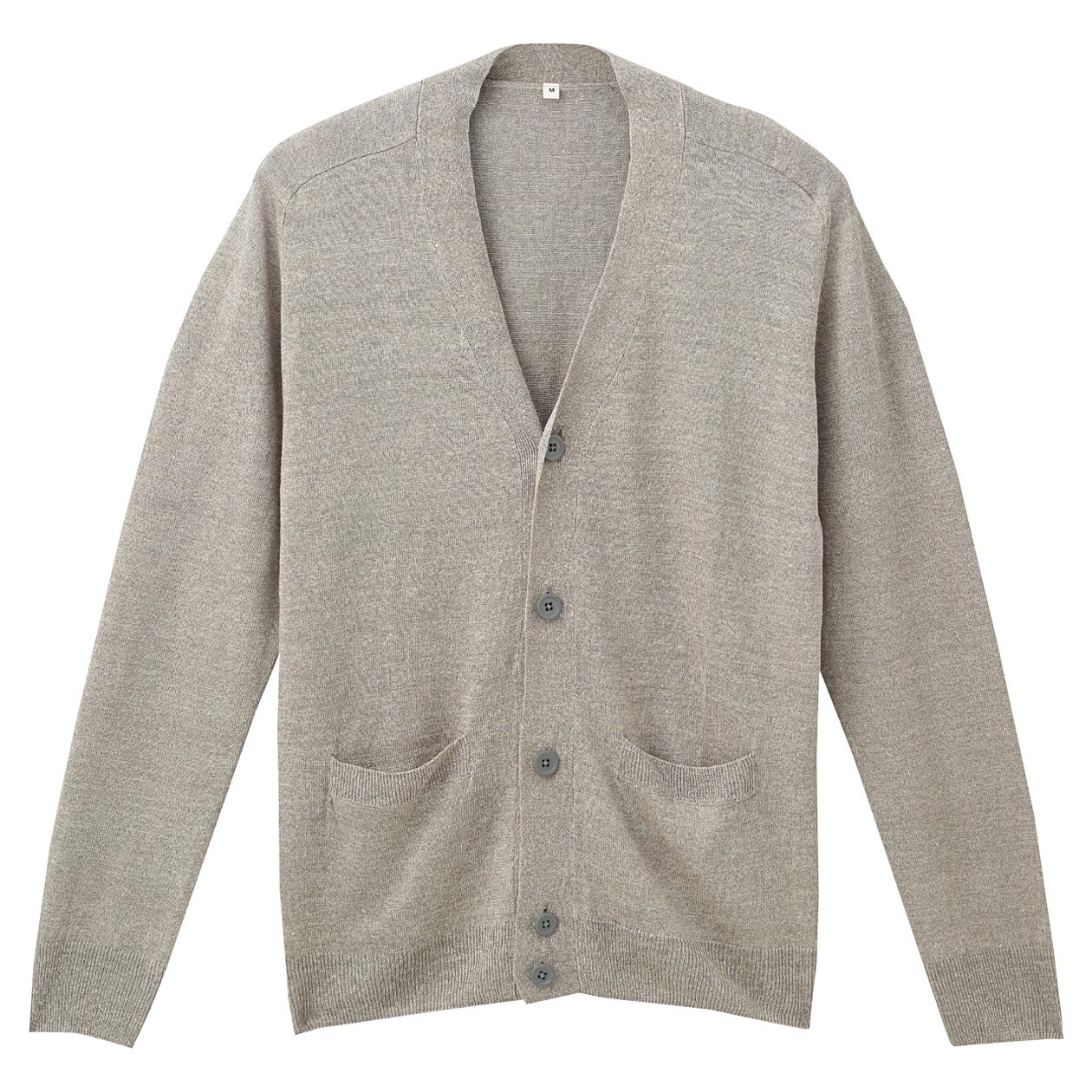 无印良品MUJI 男式 亚麻高针距V领开衫