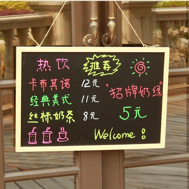 Creative wooden house number listing double-sided welcome listing is in business available highlighter chalk reminder card