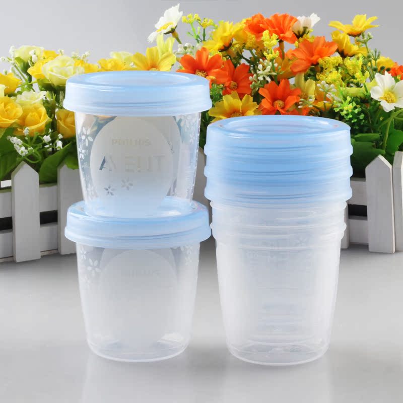 新安怡VIA储奶杯辅食杯母乳储存杯180ml*5 套装 专柜正品SCF61905