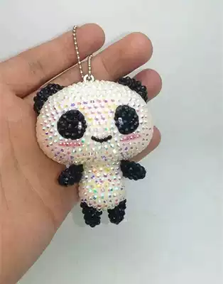Panda Pendant Bag Hanging Key Refining Creative Gift Orpher Sticky Diamond Model Jewelry Giant Panda