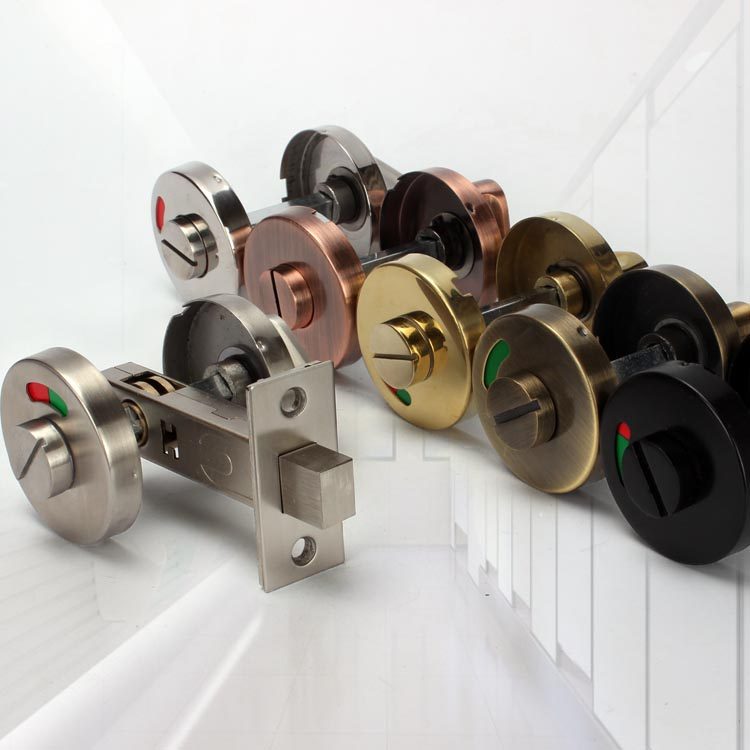 Stainless Steel Public Makeup Room Logo Lock Thickened Door Panel Indicating Lock Washroom Red Green Indication Lock