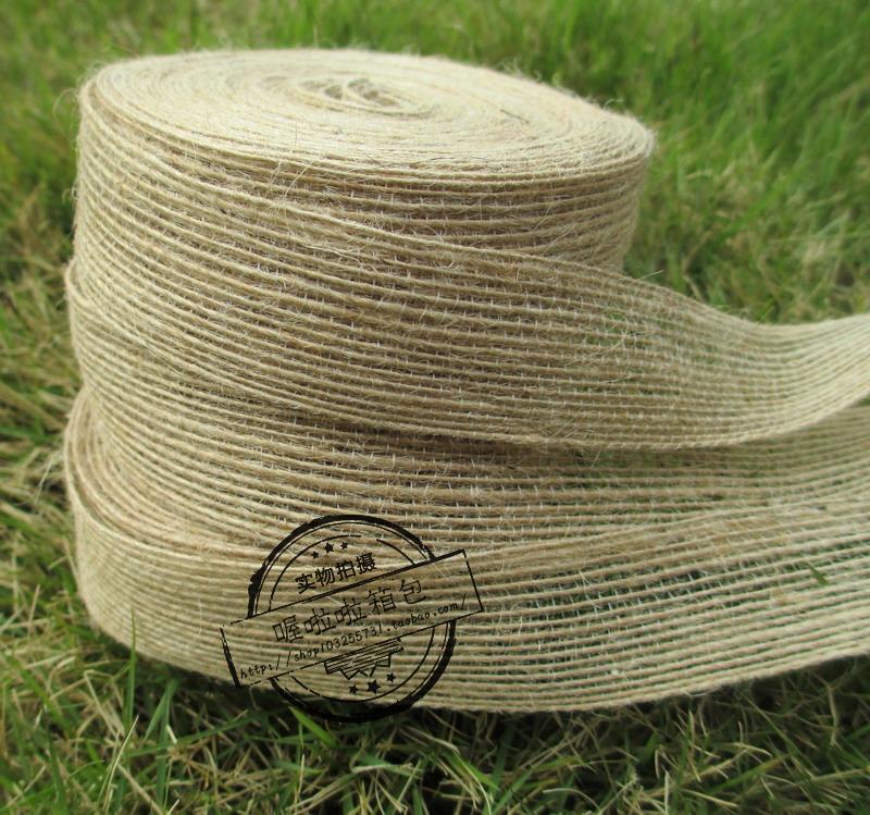 Courtesy box decoration 2 5CM 3 8CM Jute fish silk linen webbing Flat Hemp Rope Clothing Shoes Accessories 10 meters Price