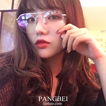 ulzzang soft girl Lin small house Net red glasses frame half frame female Korean wave round frame retro myopia eyes