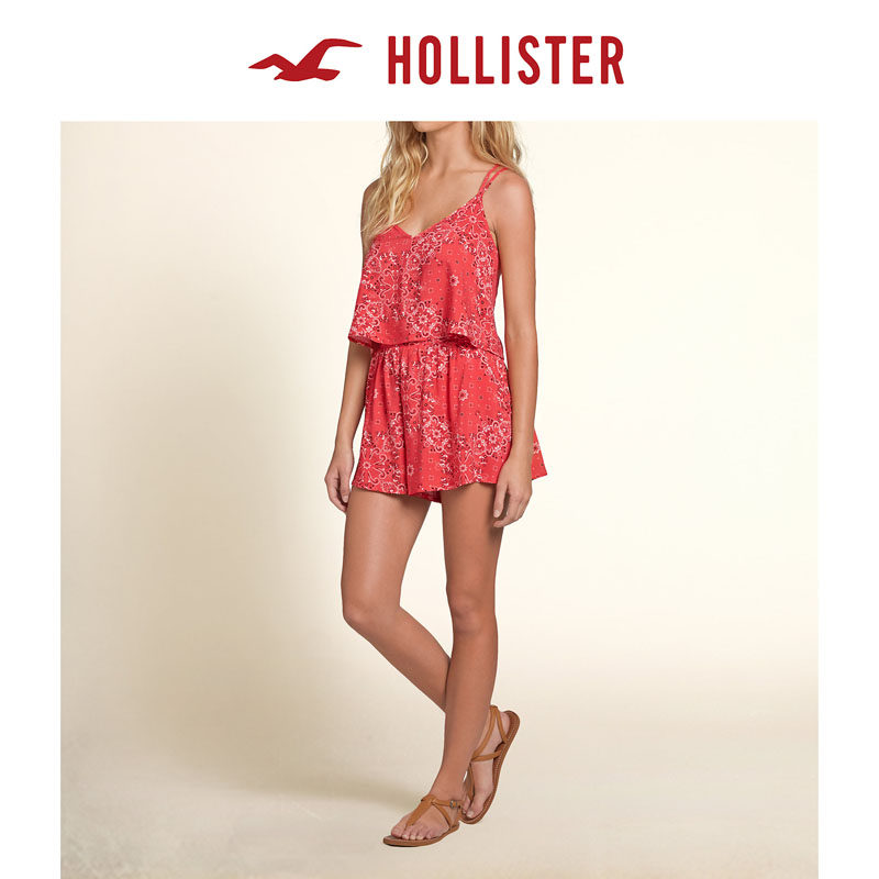 Hollister 图案垂褶短裤 女 92942