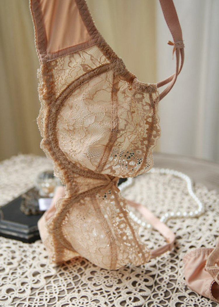 Summer monolayer lace mesh yarn Sexy transparent bra No sponge ultra-thin Breathable Comfort Women's Lingerie Suit