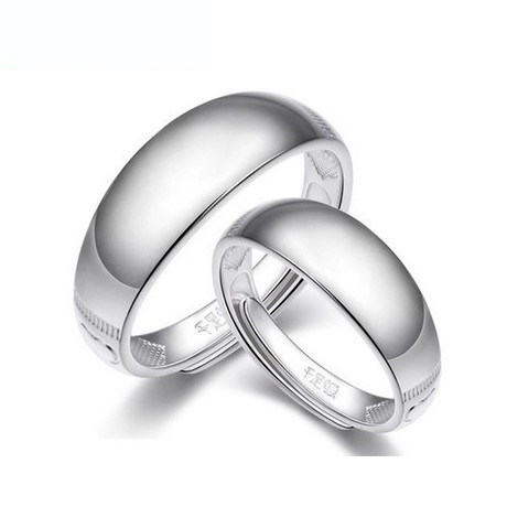 990 Foot Silver Ring Pure Silver Couple to Ring Light Opening for Men and Women to Kill Foreign Trade New