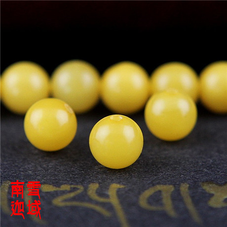 Baltic 6MM Natural Amber Beeswax Old Honey Yellow Beeswax Round Bead (Single Price)