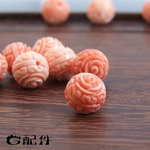 Special G accessories powder coral bulk ball meat pink double - sided ball DIY bracelet earring ornaments ball ball