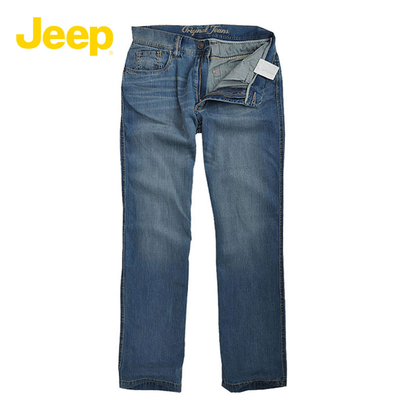JEEP/吉普专柜同款男装春夏款纯色长裤男宽松大码牛仔裤JS11WP146