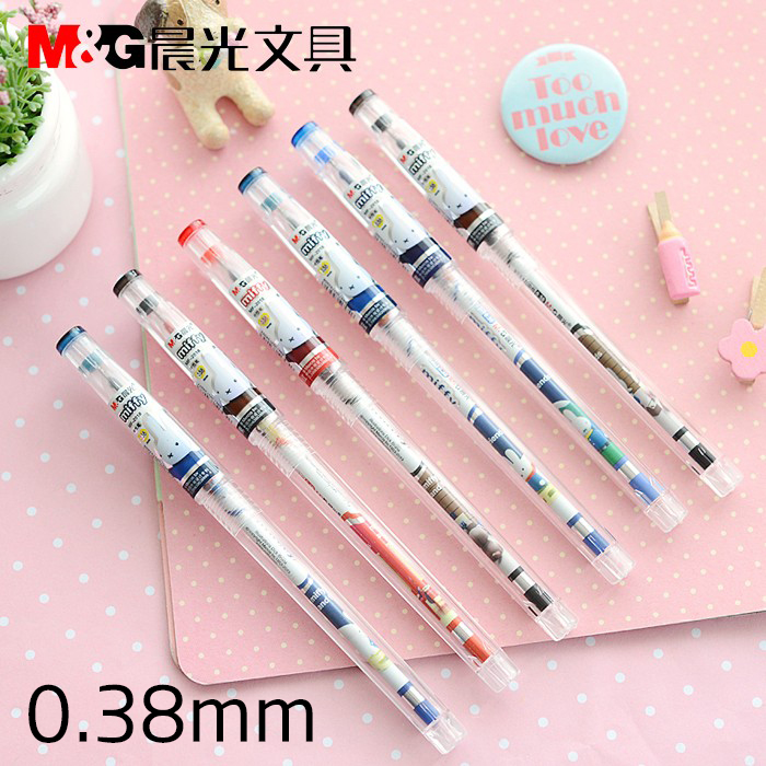 Morning LIGHT Miffy FULL NEEDLE TUBE GEL pen SIGNATURE pen 0 38MM REFILL REFILL REFILL BLACK blue black blue red